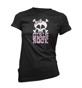 Girl Power Girls Rock Black Tee